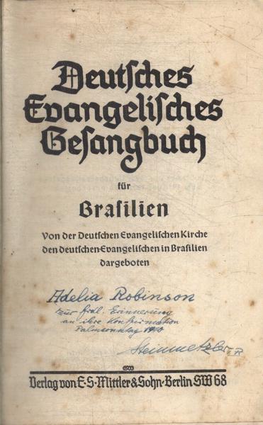 Deutsches Evangelisches Belangbuch Für Brasilien