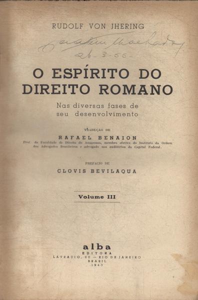 O Espírito Do Direito Romano (1943)
