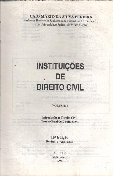 Instituições De Direito Civil Vol 1 (1994)