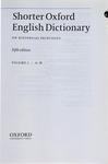 Shorter Exford English Dictionary (2 Volumes)