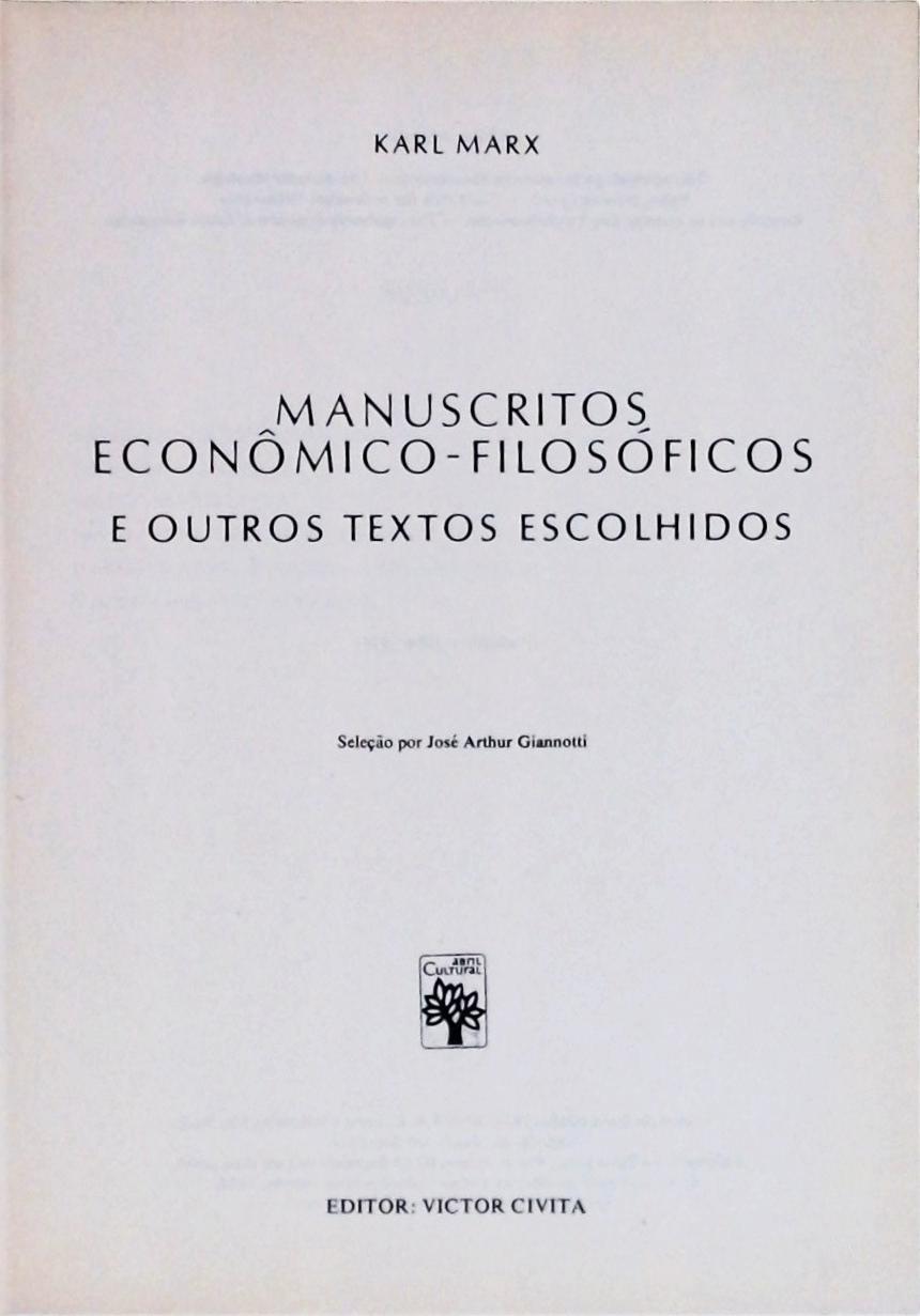 Manuscritos econômico-filosóficos e outros textos escolhidos