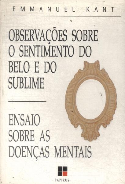 Observações Sobre O Sentimento Do Belo E Do Sublime