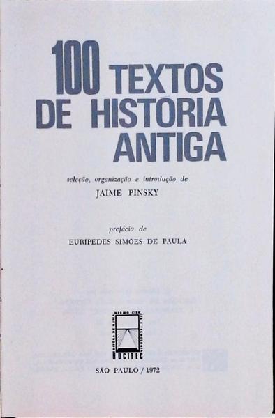 100 Textos De Historia Antiga