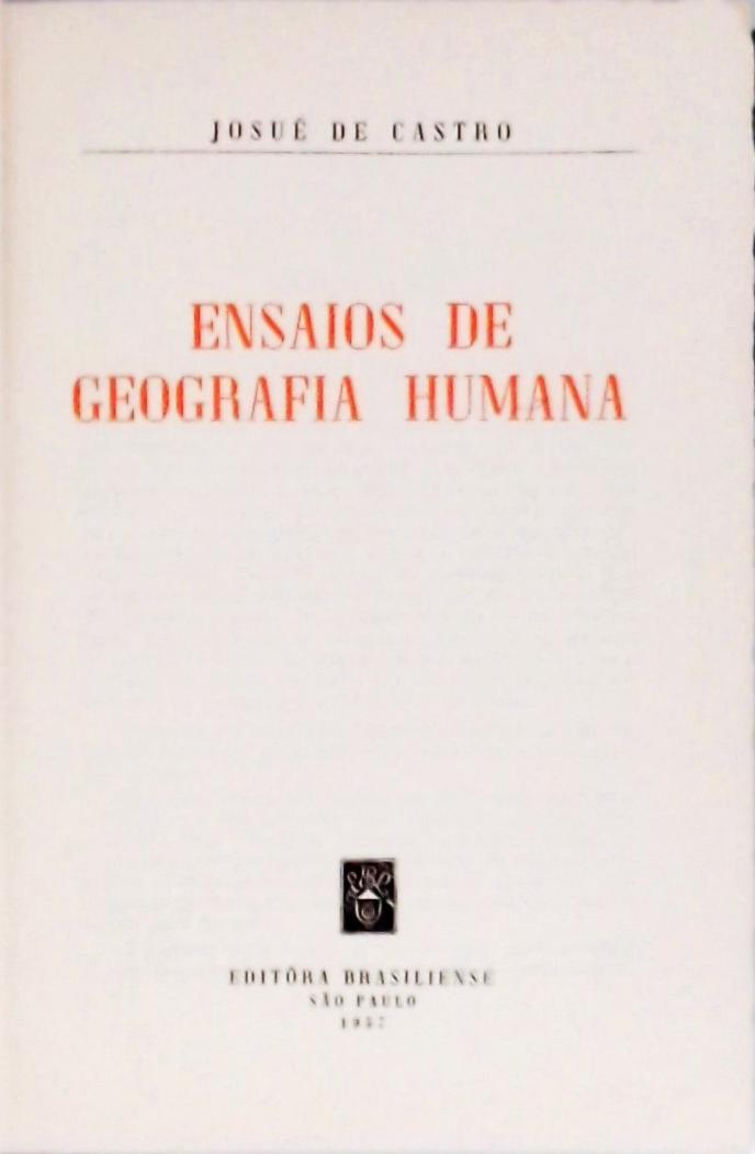 Ensaios de Geografia Humana