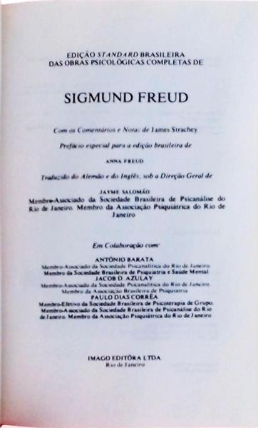 Edição Standard Brasileira Das Obras Psicológicas Completas De Sigmund Freud: Fragmento Da Análise D