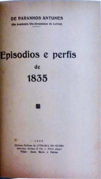 Episodios E Perfis De 1835