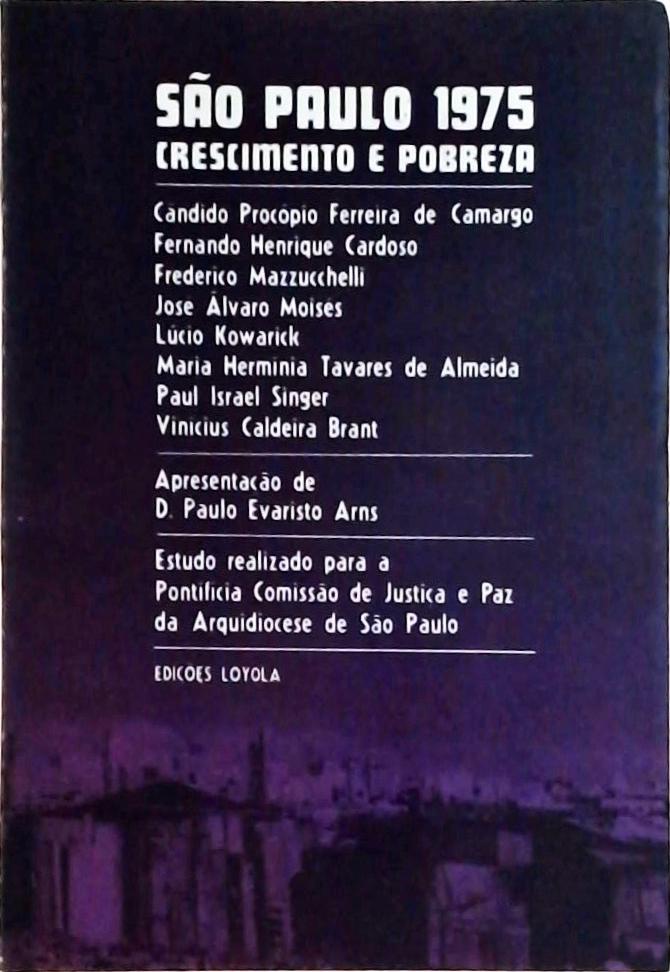 São Paulo 1975: Crescimento E Pobreza