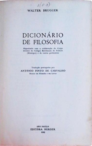 Dicionário De Filosofia