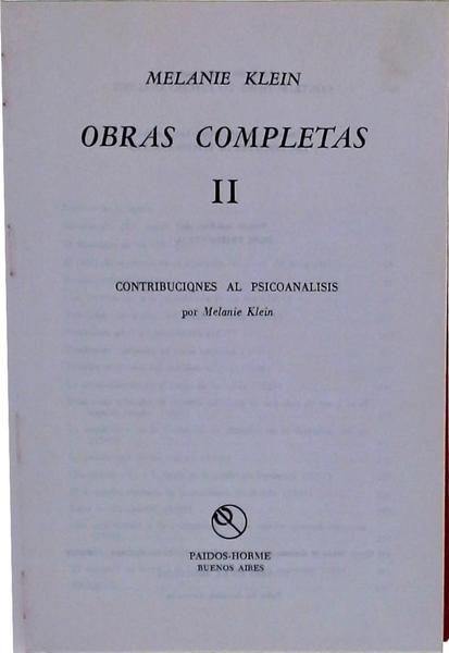 Obras Completas: Contribuiciones Al Psicoanalisis