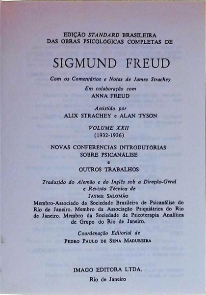 Edição Standard Brasileira Das Obras Psicológicas Completas De Sigmund Freud: Novas Conferências Int