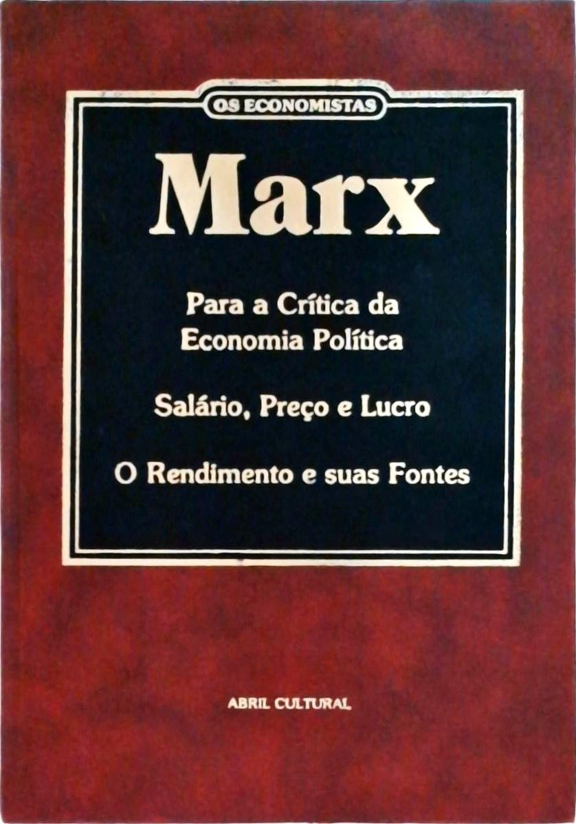 Coleção Os Economistas - Marx