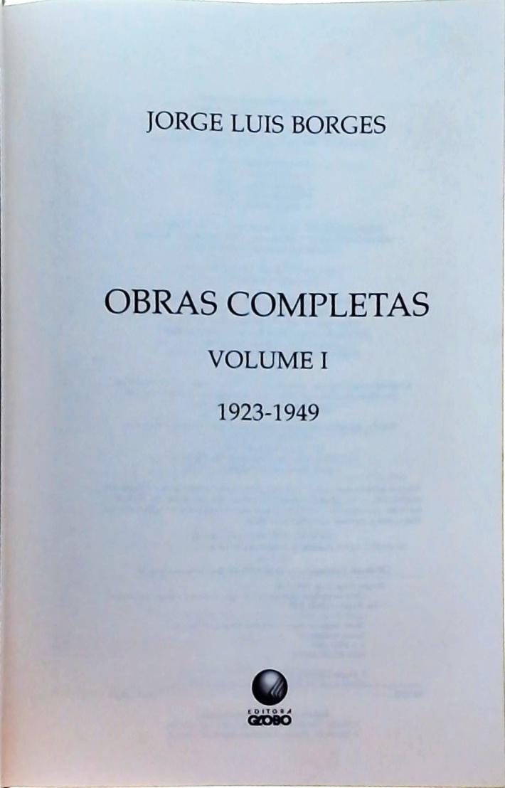Obras Completas De Jorge Luis Borges Vol 1 (1923-1949)