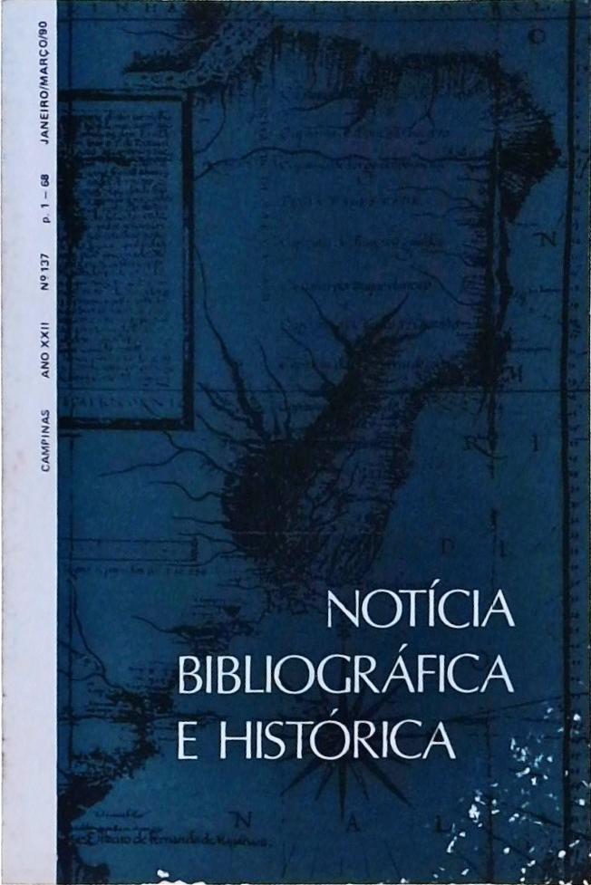 Notícia Bibliográfica e Histórica (Ano XXII, Nº 137)