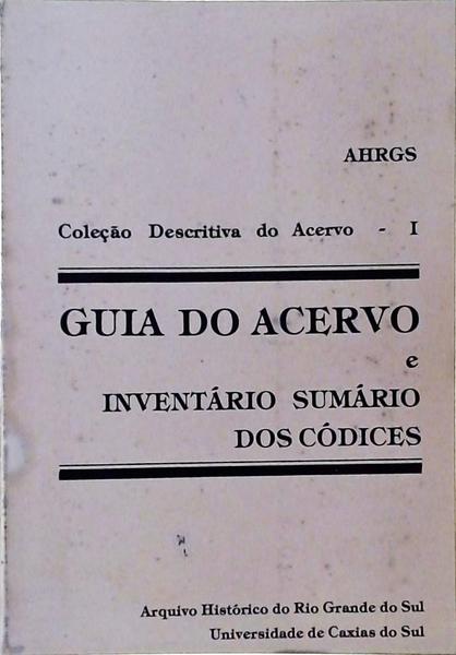 Guia Do Acervo E Inventário Sumário Dos Códices