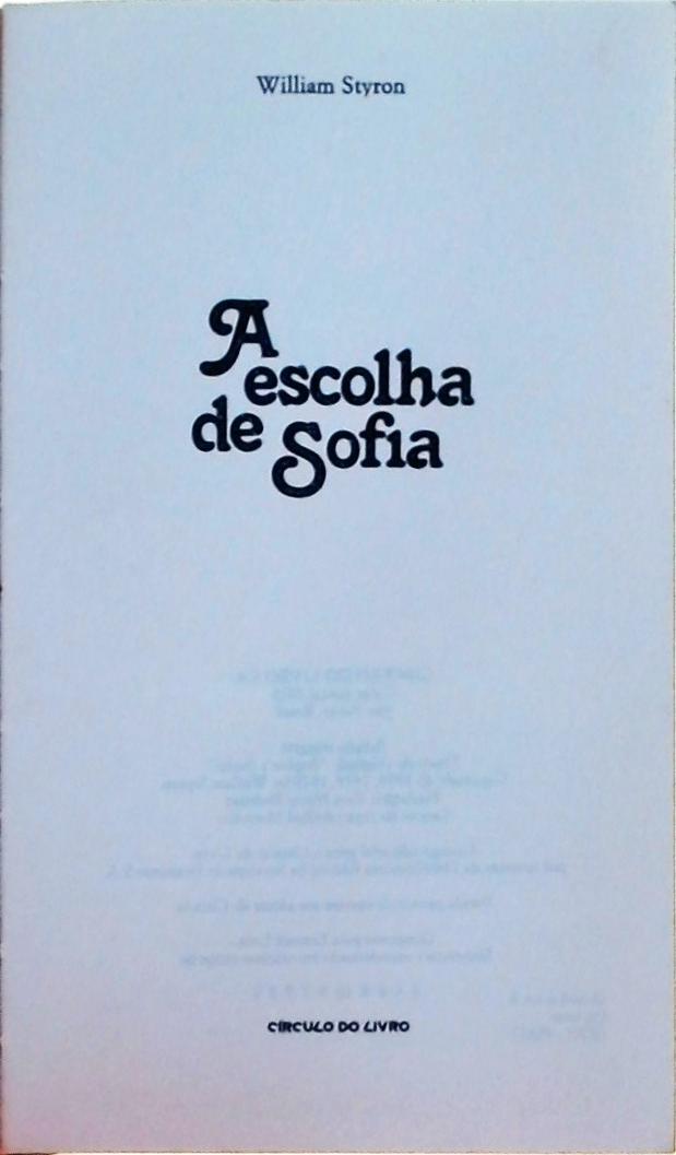 A Escolha De Sofia