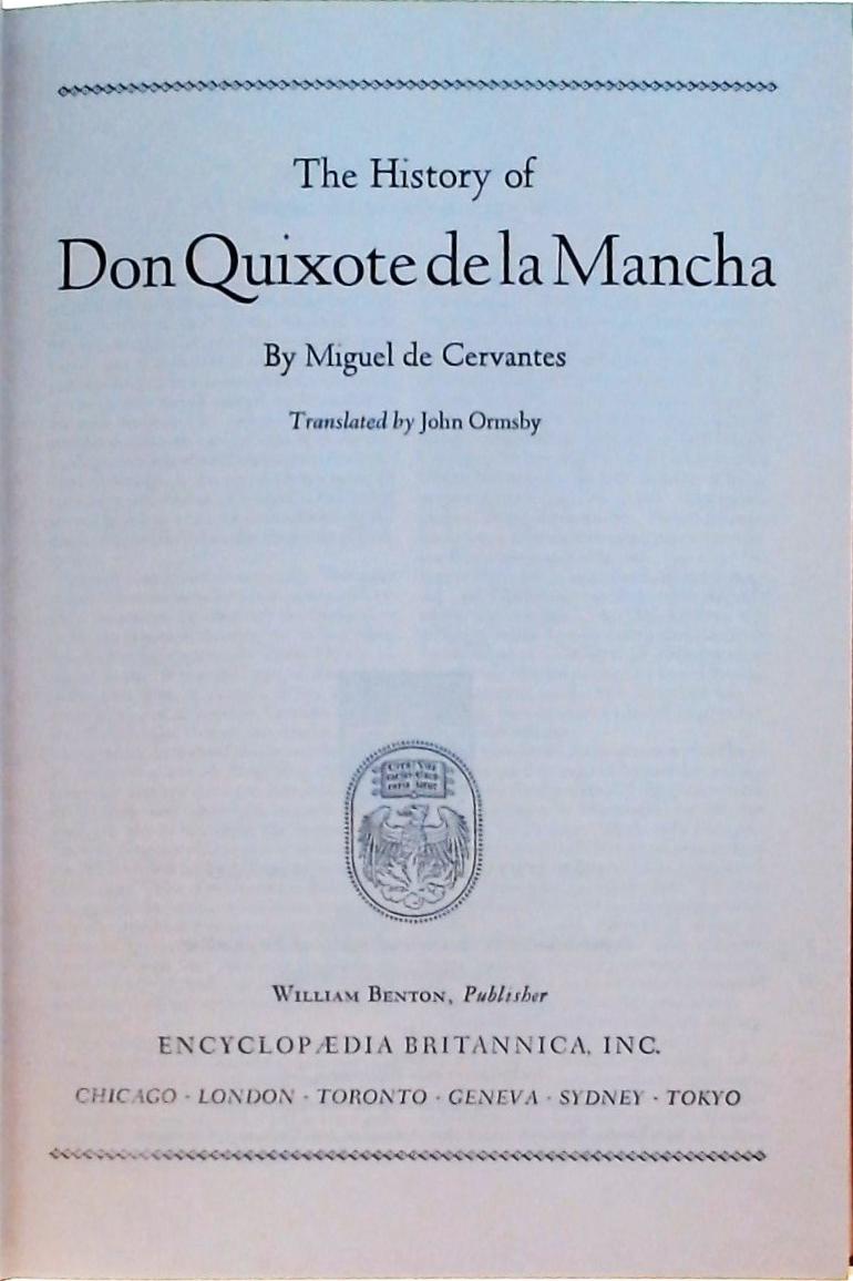 The History of Don Quixote de la Mancha