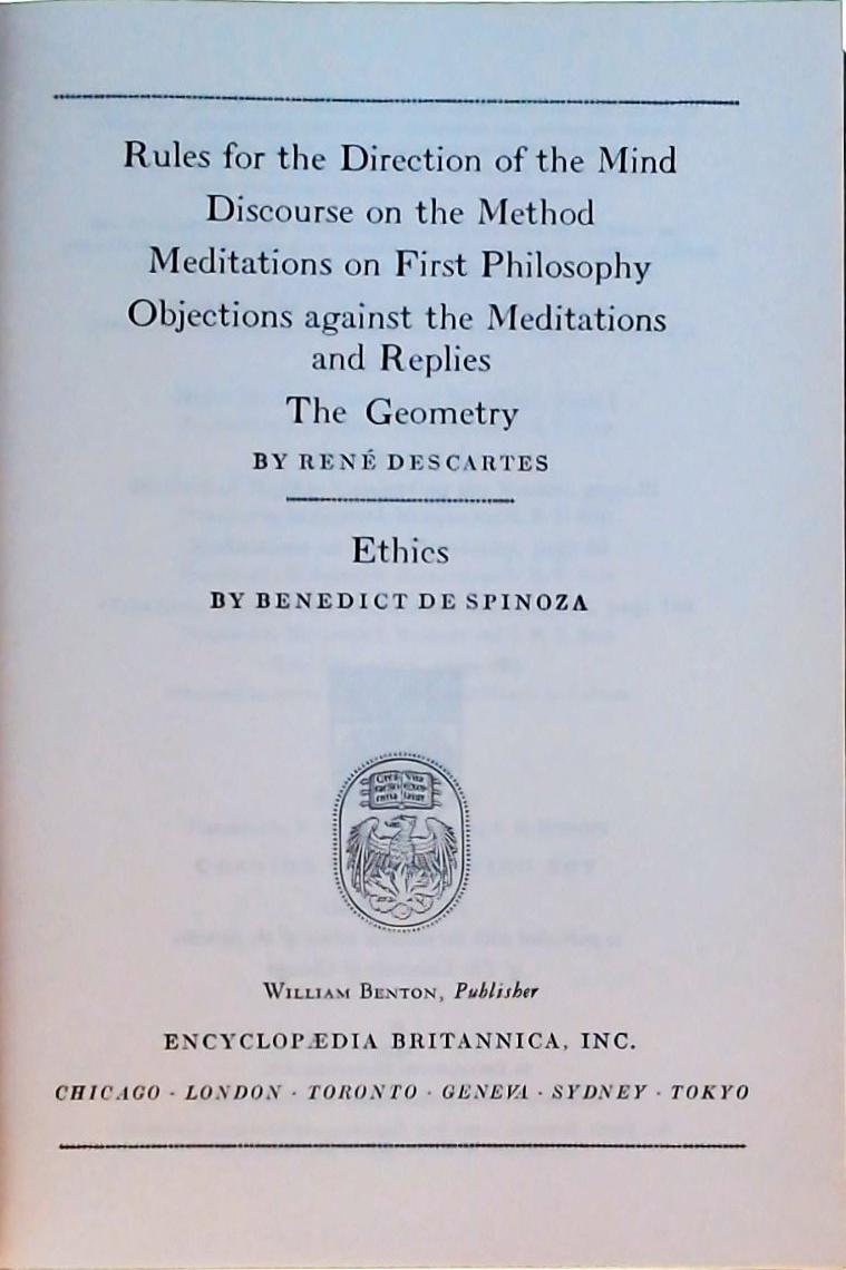 Rules For The Direction Of The Mind - Discourse On The Method - Meditations On First Philosophy