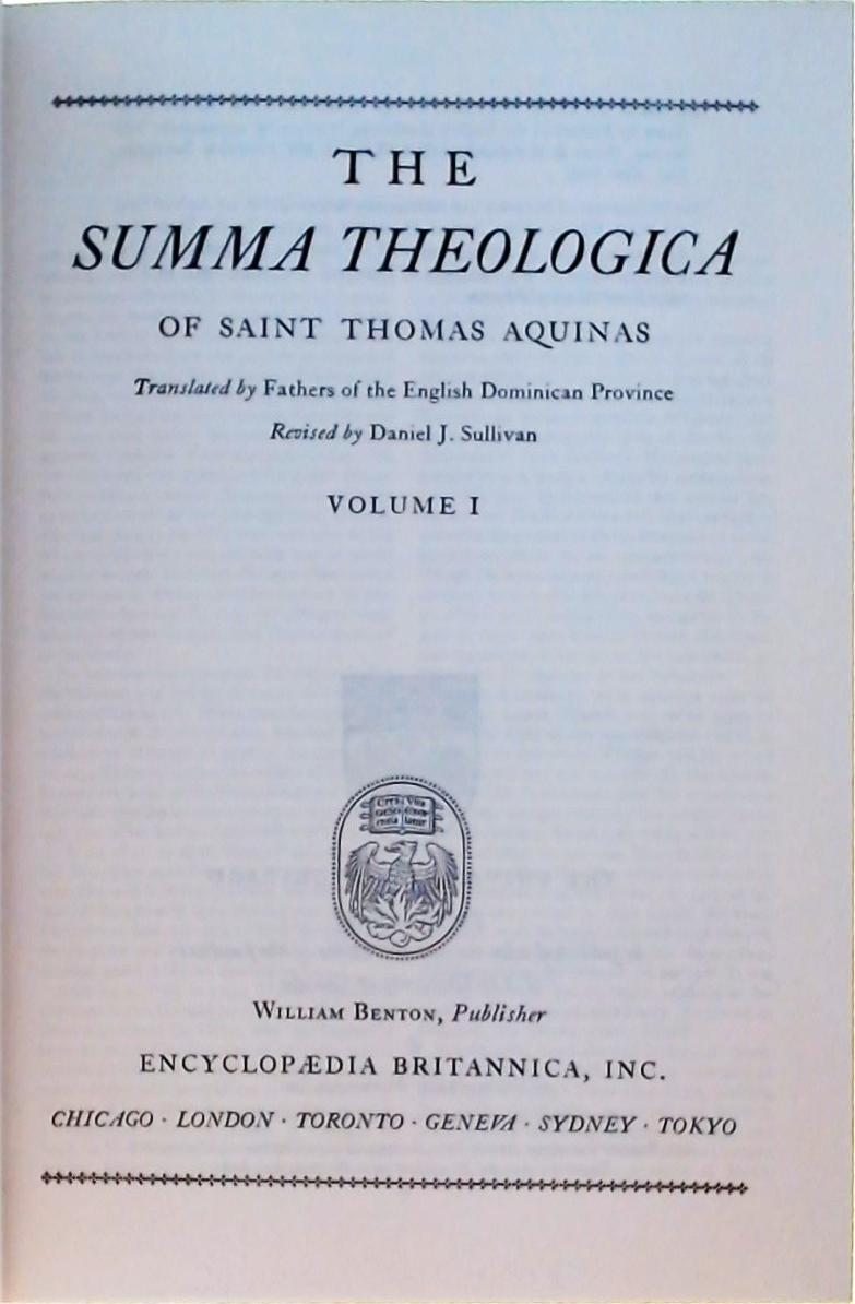 Great Books - Summa Theologica (Em 2 Volumes)