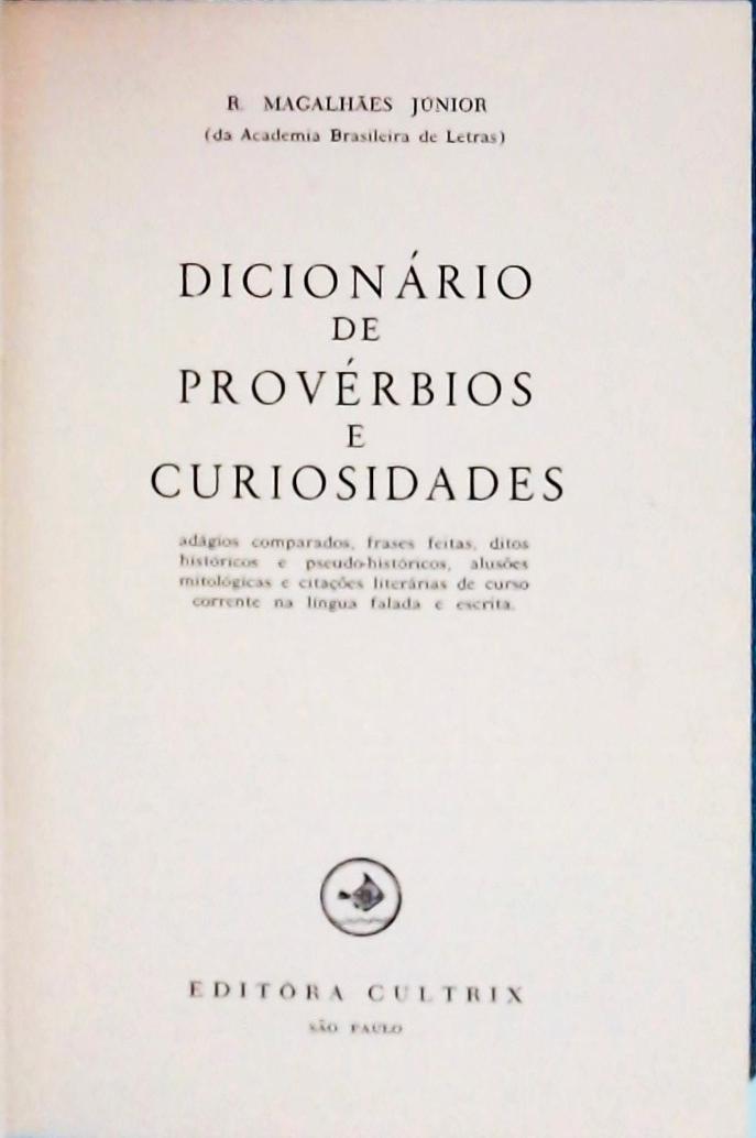 Dicionário De Provérbios E Curiosidades