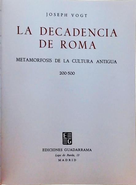 La Decadencia De Roma