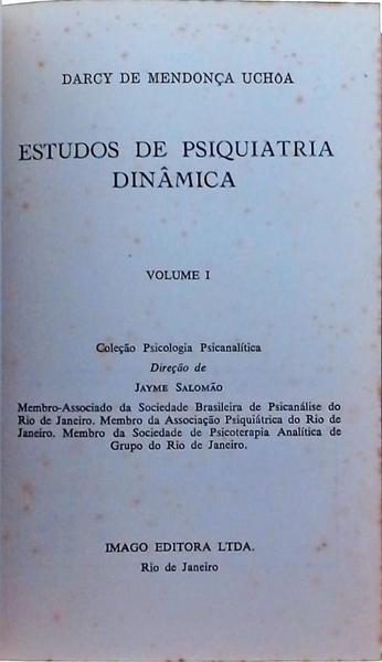 Estudos De Psiquiatria Dinâmica Vol 1