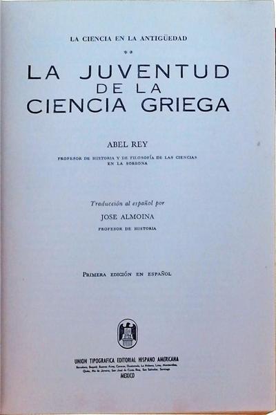 La Juventud De La Ciencia Griega