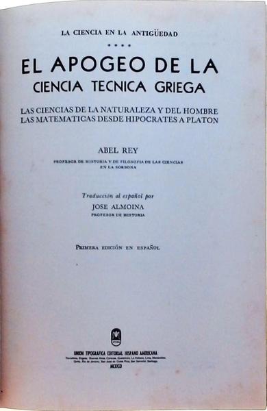 El Apogeo De La Ciencia Tecnica Griega