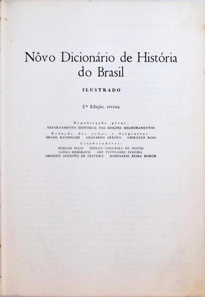 Novo Dicionário De História Do Brasil