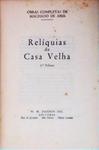 Reliquias Da Casa Velha - 2 Vols