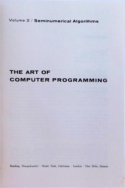 The Art Of Computer Programming - Seminumerical Algorithms Vol 2