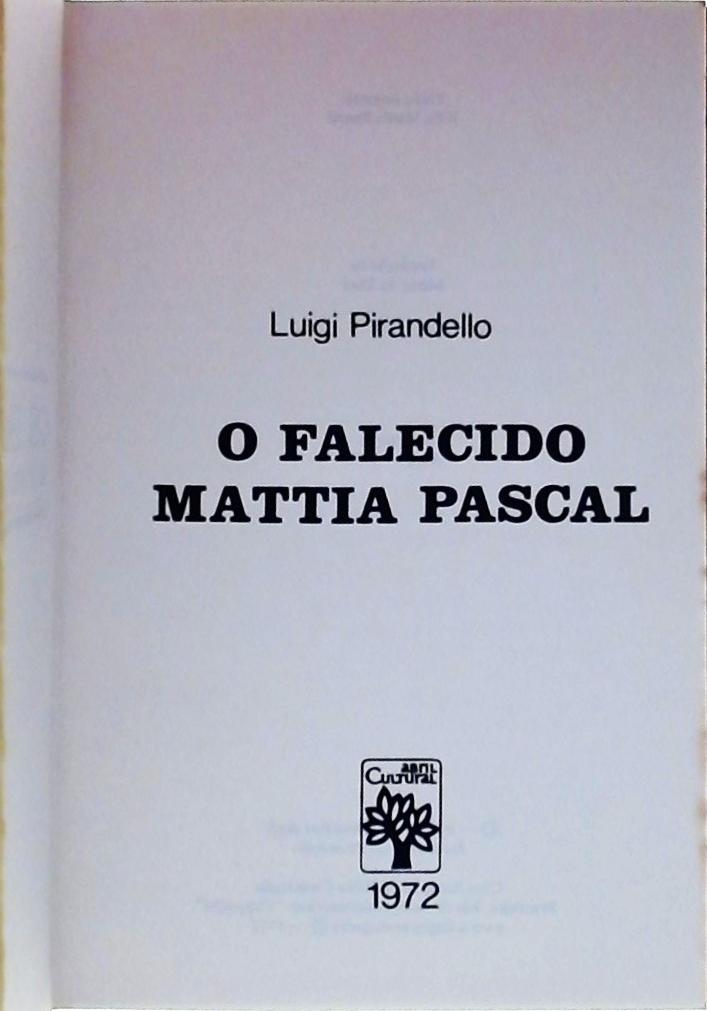 O Falecido Mattia Pascal