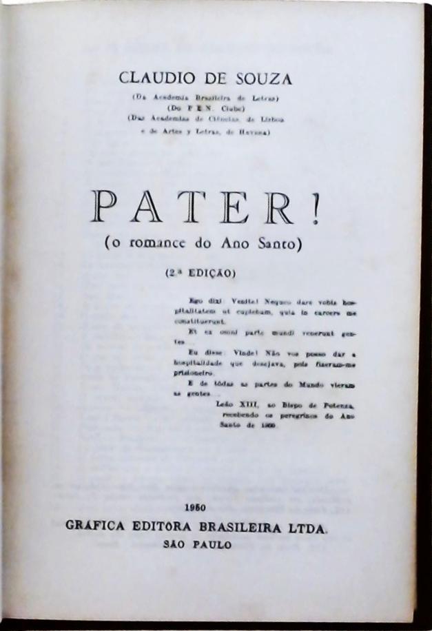 Pater! (O Romance do Ano Santo)