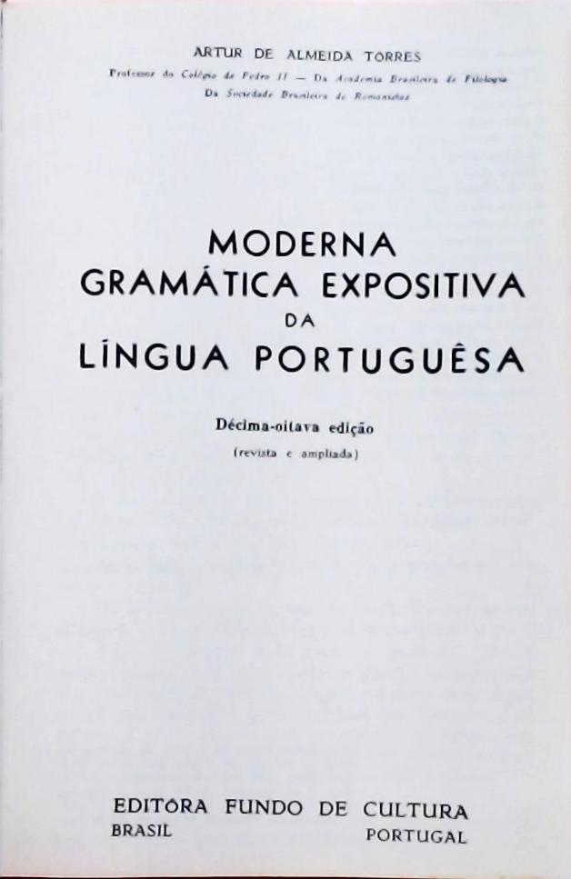 Moderna Gramática Expositiva da Língua Portuguêsa