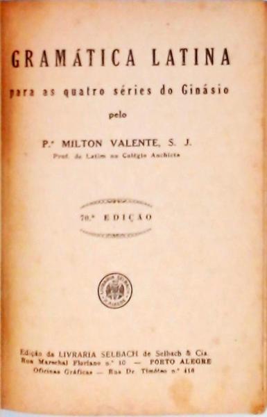 Gramática Latina Para O Ginásio