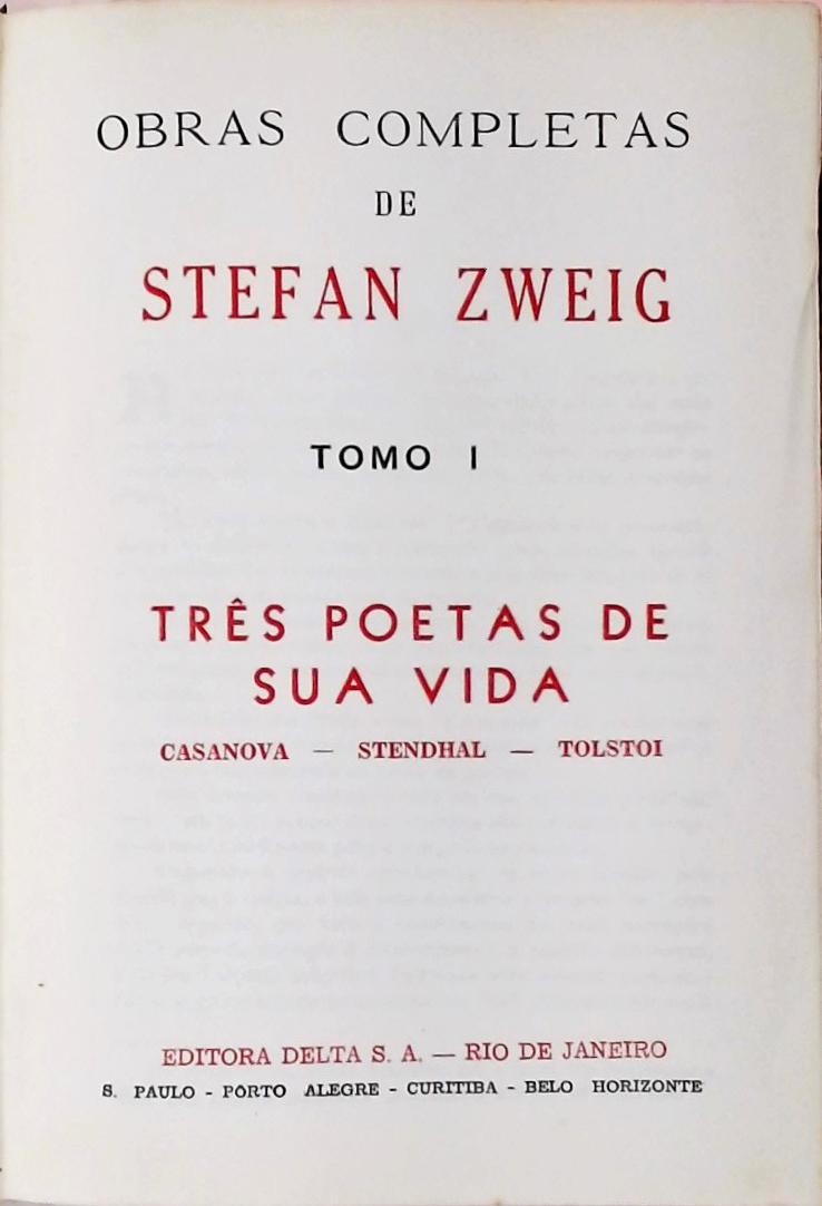 Três Poetas de Sua Vida - Casanova, Stendhal , Tolstoy