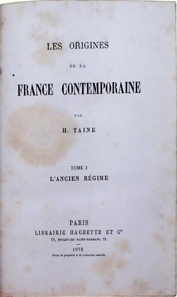 Les Origines De La France Contemporaine Vol 1