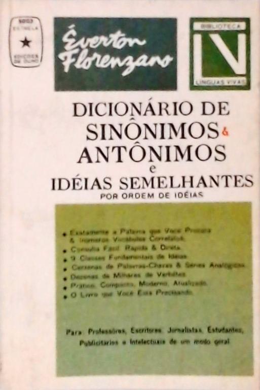 Dicionário De Sinônimos E Antônimos E Idéias Semelhantes