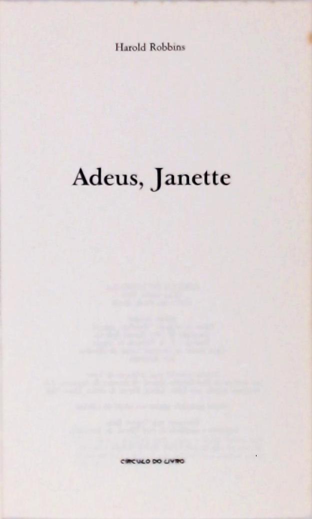 Adeus, Janette