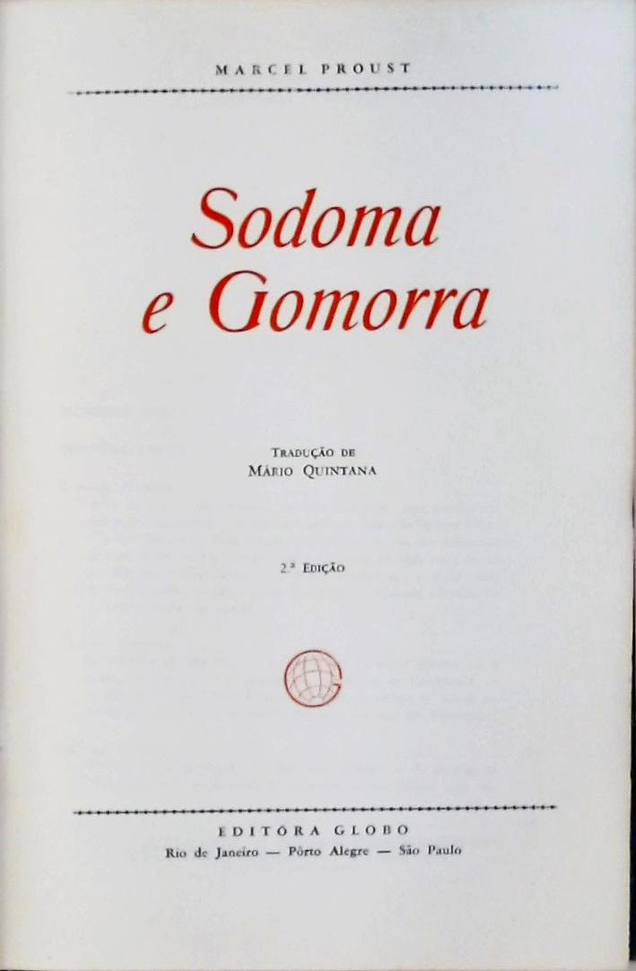 Sodoma e Gomorra (Em Busca do Tempo Perdido; 4)