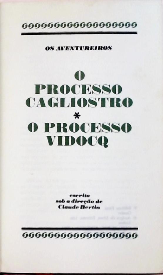 Os Grandes Julgamentos Da História - O Processo Cagliostro / O Processo Vidocq