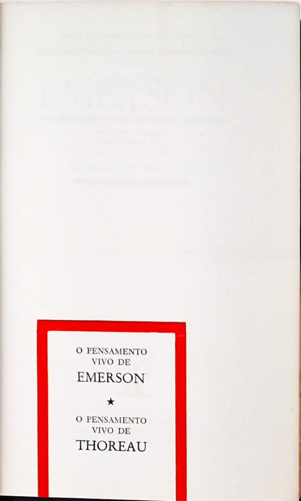 O Pensamento Vivo de Emerson / Thoreau