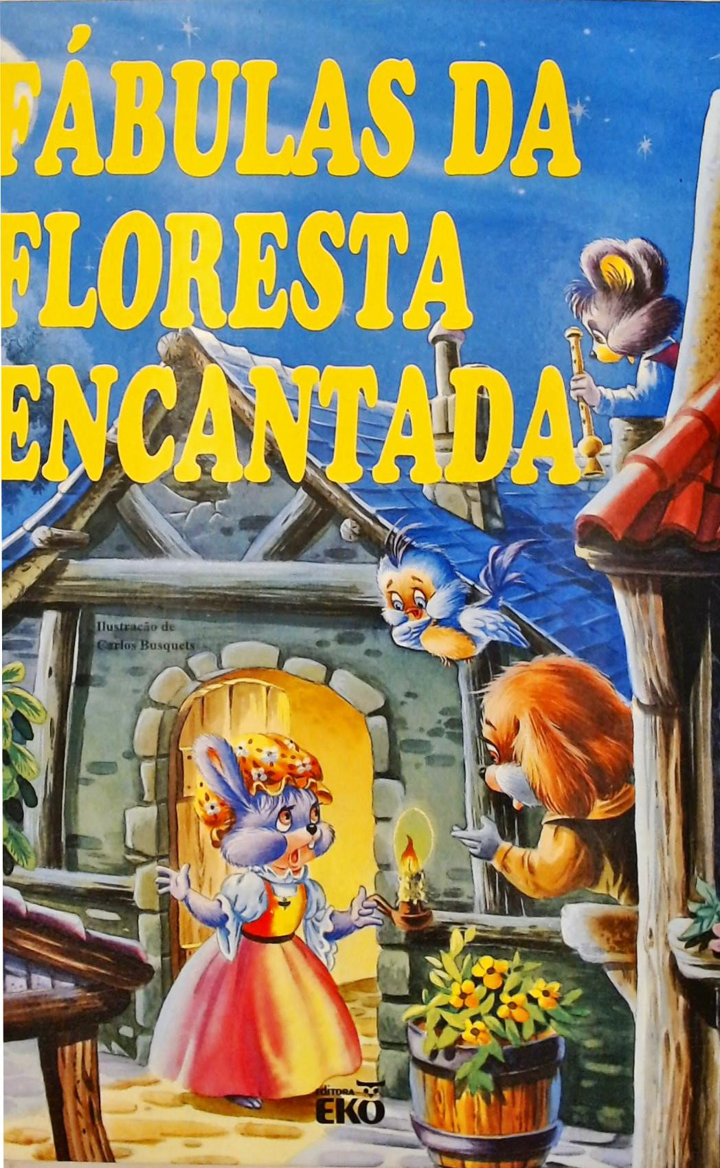 A capa de um antigo livro na floresta encantada