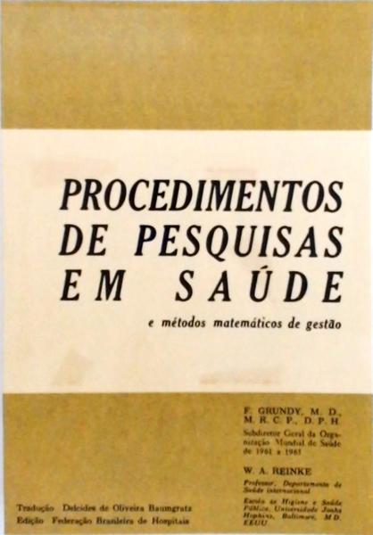 Procedimentos De Pesquisas Em Saúde