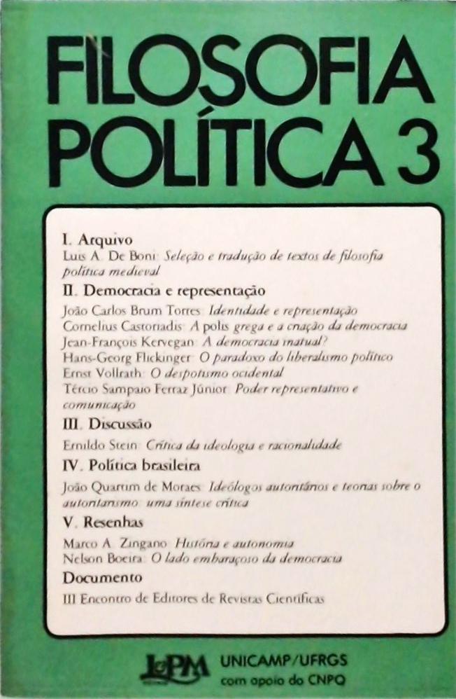 Filosofia Política - Volume 3