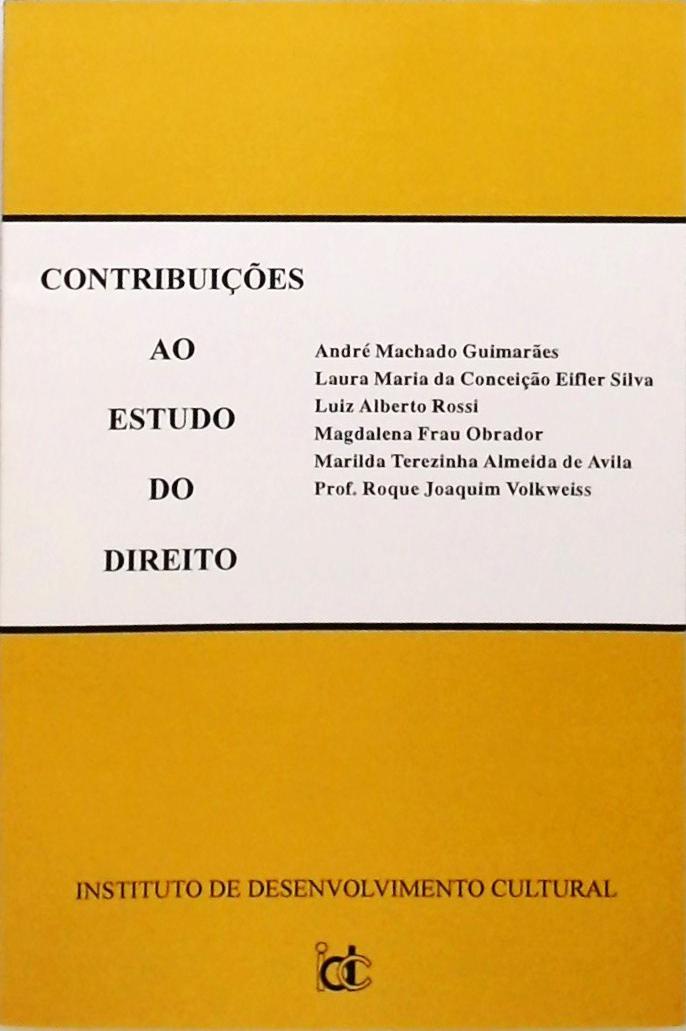 Contribuições ao Estudo do Direito