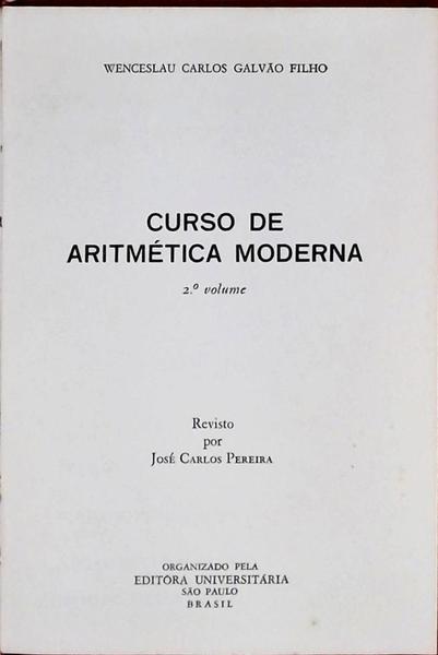 Curso De Aritmética Moderna - Volume 2