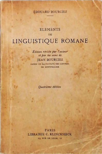 Elements De Linguistique Romane
