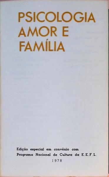 Psicologia Amor E Família