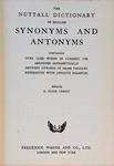 The Nuttall Dictionary Of English - Synonyms And Antonyms