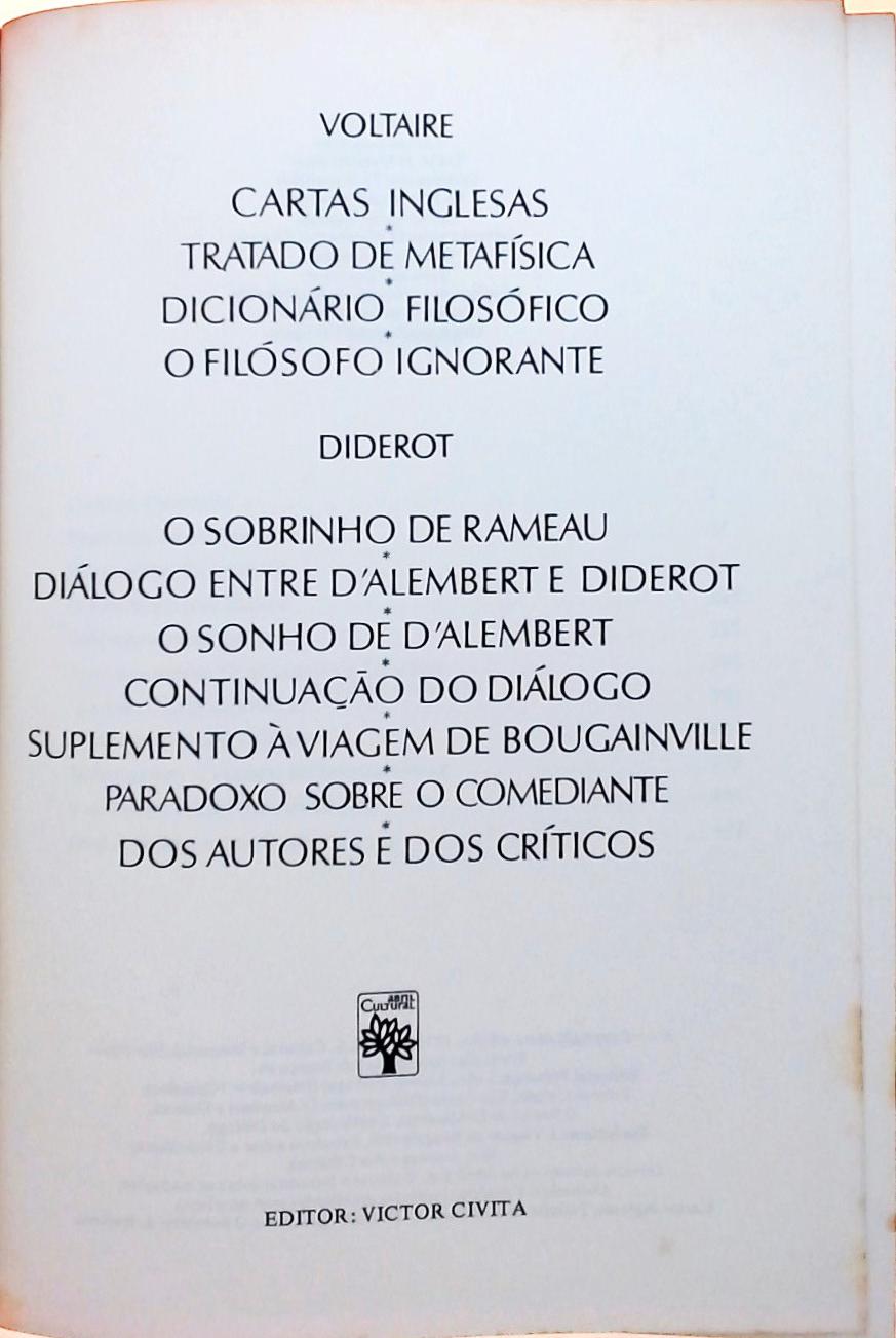 Os Pensadores - Voltaire, Diderot